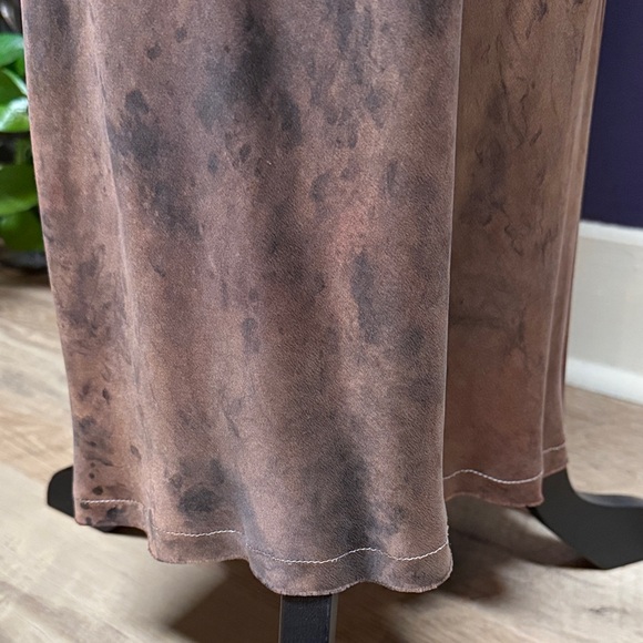 Silk Slip Dress in Burnt Copper and Brown - Picture 10 of 11